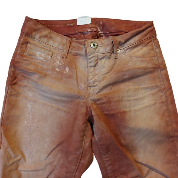 G-Star Raw 3301 Super Skinny Tie-Dye Rust Orange Copper Brown Denim Jeans Sz 28 - Picture 5 of 10